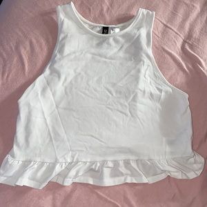 white ruffle tank top